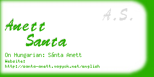 anett santa business card